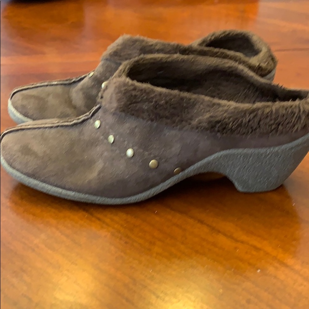 Womens clogs suede Vaneli 6.5 M brown